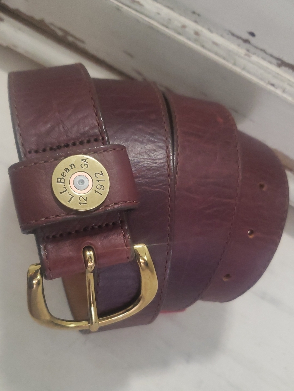 L.L. Bean Leather Belt Shotgun Accent